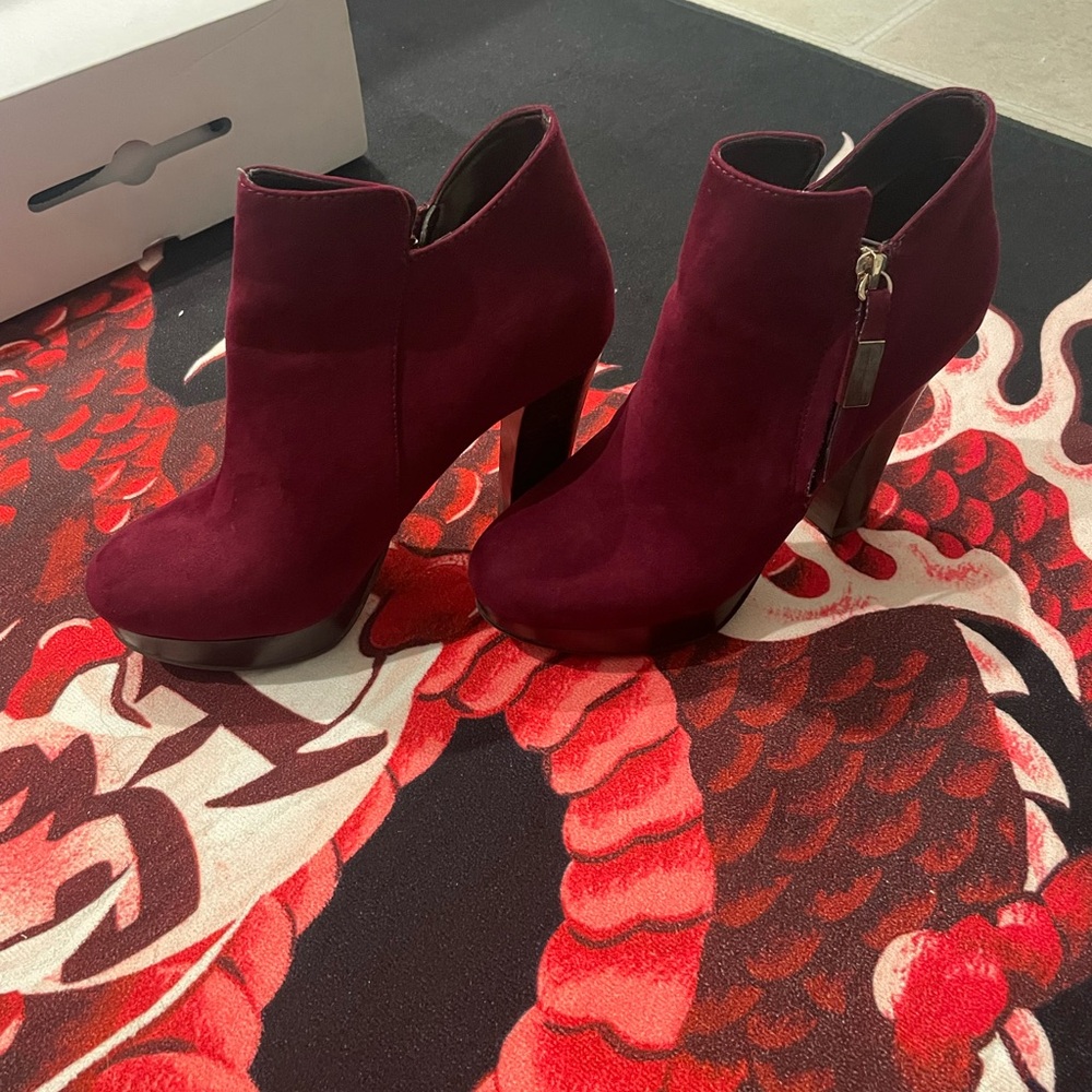 Aldo Red Ankle Boots with High Heel and Zipper